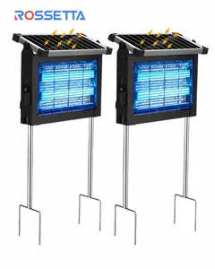 Bug Zapper Solar Powered, Mosquito Zapper Indoor with 4500V High Powered, Electric Fly Zapper with Extension Cord and Grounding Bracket, Rechargeable Waterproof Mosquito Killer, Fly Zapper, Mosquito Killer, Electric Trap Ideal for Patio, Backyard