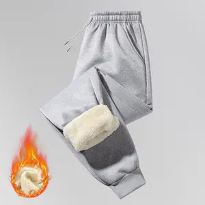 Men's Solid Color Drawstring Waist Joggers Winter Fleece Lined Thick Pocket Casual Trousers, Men's Solid Color Drawstring Fleece Pants, Thick Pockets, Casual Trousers, Men's Warm Drawstring Pants, Stylish Minimalist Zipper Warm Pants