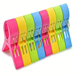4/ 8pcs Plastic Beach Towel Clips, Chair Clips, Towel Holder, Clothes Pegs, Hanging Clip, Clamps, Clothes Pins