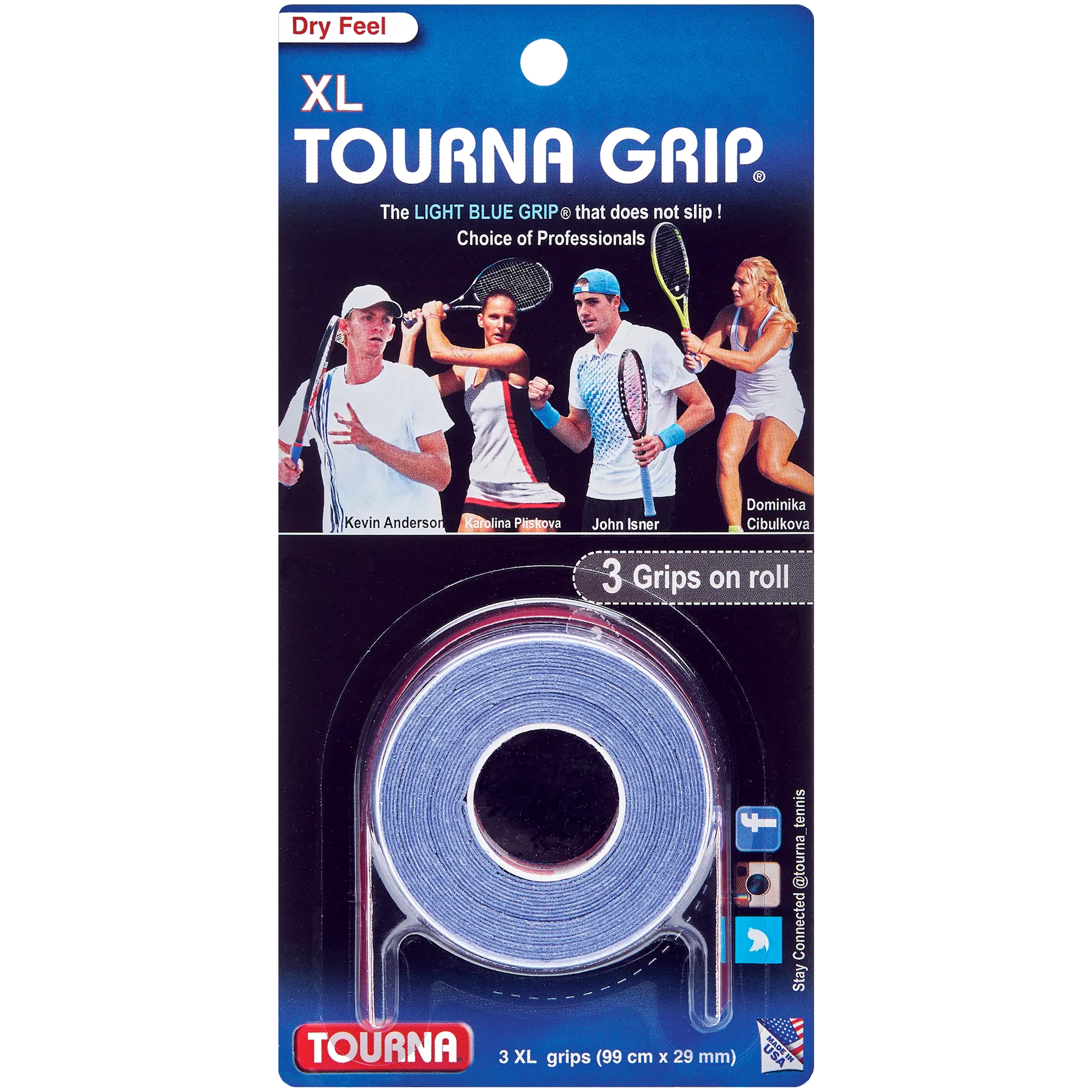 Tourna Grip XL Original Dry Feel Tennis Grip - 3 Pack