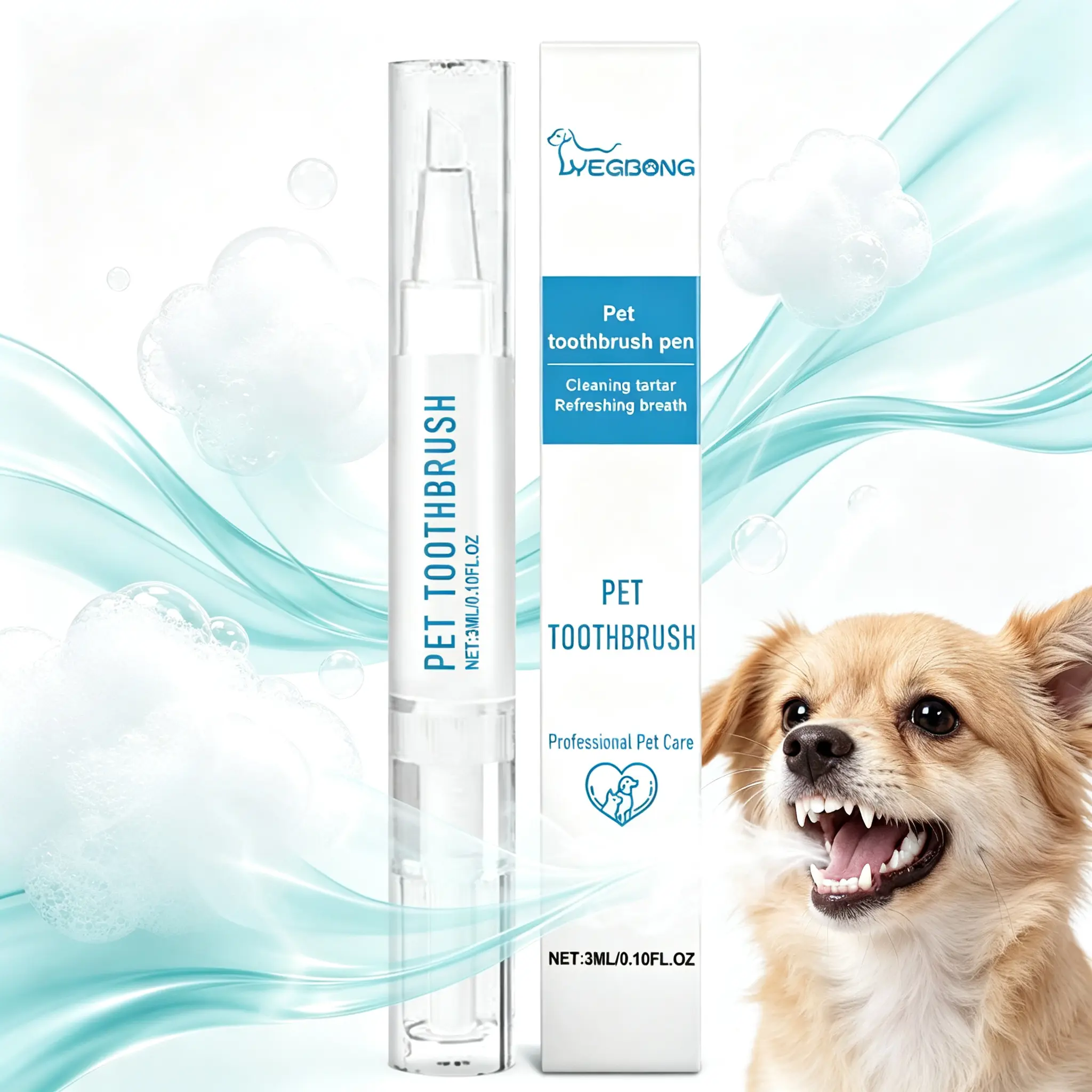 Yegbong Pet Toothbrush for Cats and Dogs | New Pet Toothbrush with Ultra Soft Bristle for Deep Cleaning Dental Care, Fresh Breath Clean Bad Breath Pet Teeth Cleaning Pen, Kitten and Small Dogs, Tartar Plaque Removal