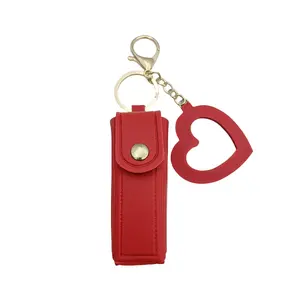 Lip Oil Lipstick Case with Mirror Lip Oil Lipstick Holder Key Chain for Car Keys Keychains Lipstick Organizer Case
