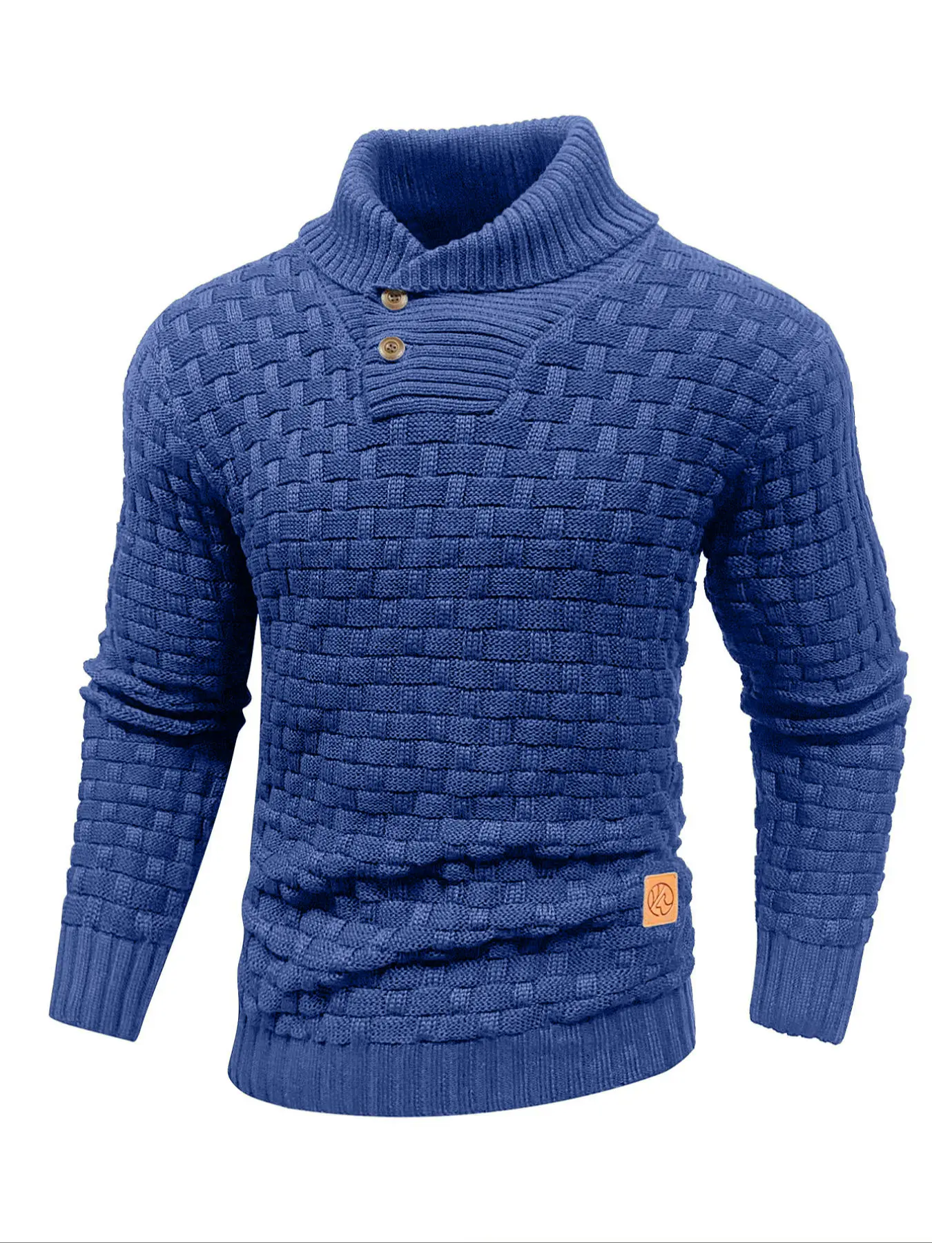 2025 Popular Men's Fall Outfit: Turtleneck Long Sleeve Sweater, Knitwear, Casual Fitted Pullover with Multi-Button Design, Comfortable and Warm Knitted Fabric, Versatile for Commuting, Home Wear and Stylish Looks