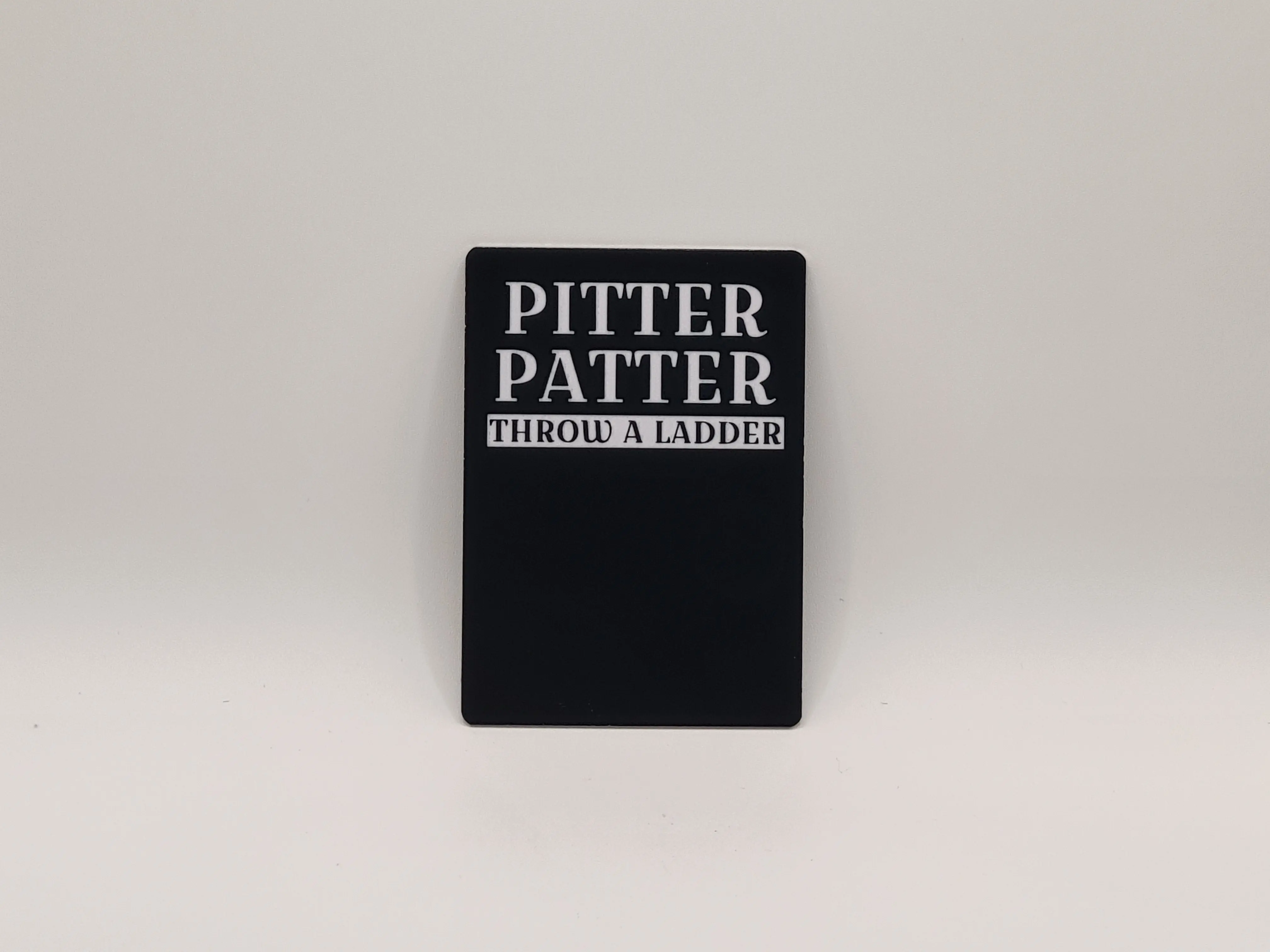 Pitter Patter, throw a ladder, Firefighter aluminum playing card. Firefighter gifts, firefighter helmet card. Magnet option available.