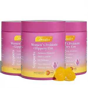 3xx LEEFAR Her Juicy Feminine Probiotics Gummies- All in One Solution with Slippery Elm and Prebiotics&Lactobacillus Probiotic Blend for Women's pH Balance and Dryness - Hawaiian Pineapple Gummies 60 Counts Women's Probiotics