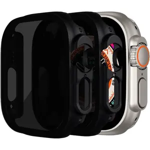 For Apple Watch Ultra/Ultra 2 49Mm Privacy Screen Protector Case, [Anti-Peeping] Tempered Glass Protective Cover for Apple Watch, 2 Pack, Black YCIELROU