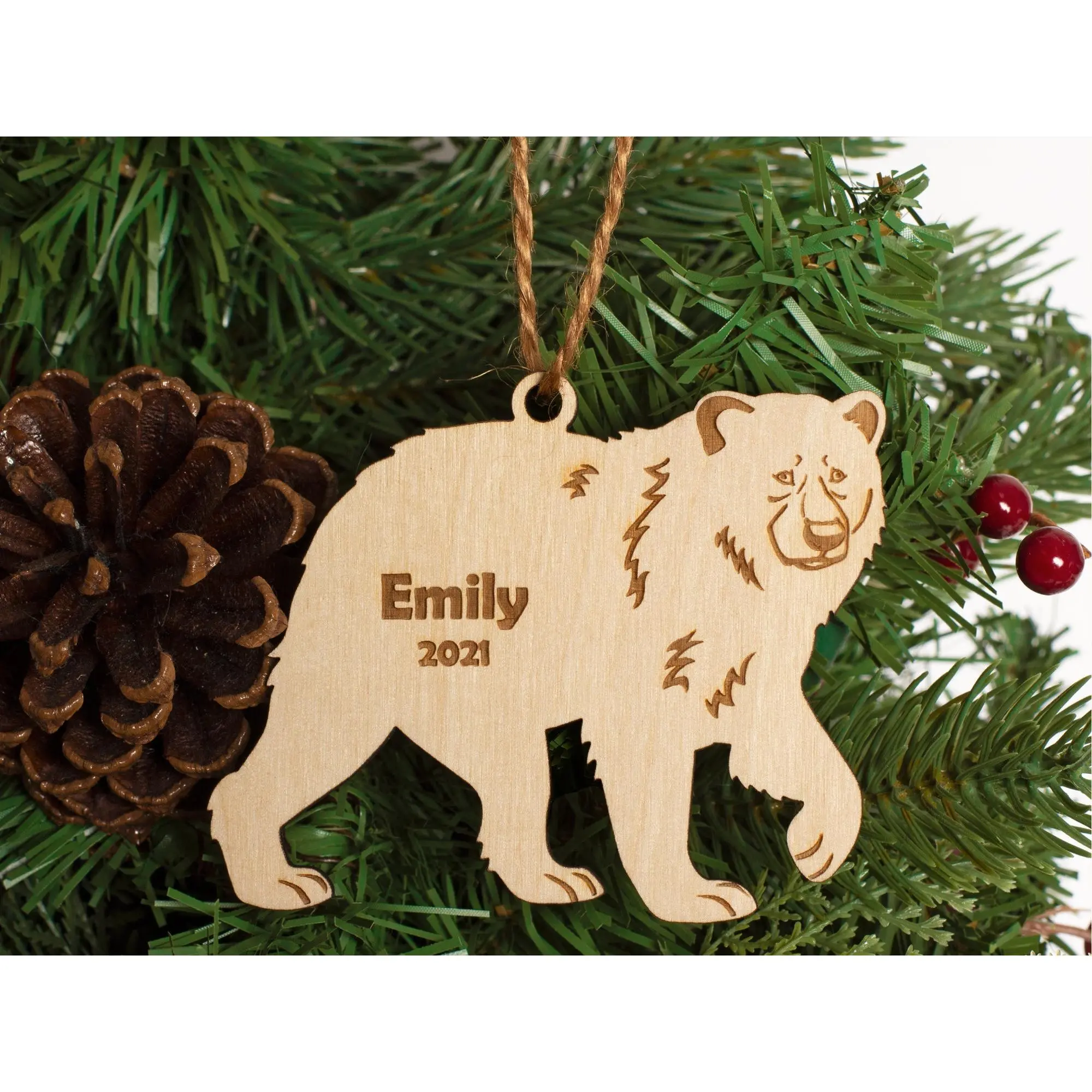 Bear Christmas Ornament Personalized Name Year