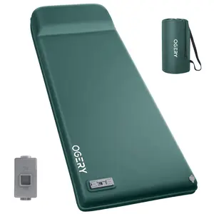 OGERY Self Inflating Sleeping Pad with Electric & Foot Pump, 3.15" Ultra-Thick Memory Foam Camping Pad, 4 Season Camping Mattress Pad with Built-in Pillow, Camping Essentials Gear for Tent Travel Car