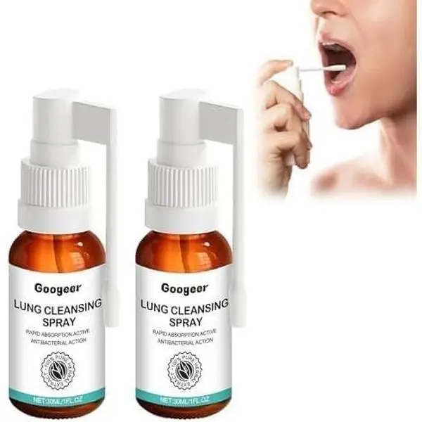 Herbal Lung Cleansing Breath Spray-Lung Detox for Smokers,Mullein Leaf Extract Mucus Relief for Lungs,Lung Detox and Lung Cleanse,Respiratory Support(2 PCS)