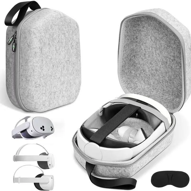 XB Hard Shell Carrying Case for Meta Series (Meta Quest 3S, 3, Oculus 2, Vision Pro) - VR Headset, Controllers, Screen Protectors Protection; Includes Strap, Secure-Fit Wearable Accessories for Travel, Home Storage, Meta Quest 2