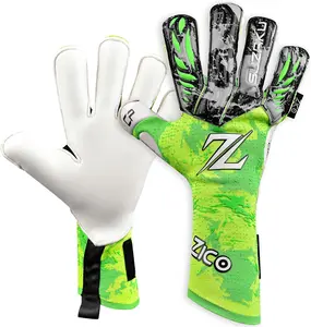 ZICO SUZAKU Dermafit Knitted Goalie Goalkeeper Gloves 4mm Kontact German Latex Grip Sizes 7-11 Level 5 Pro Performance Anti-Slip Soccer Gear