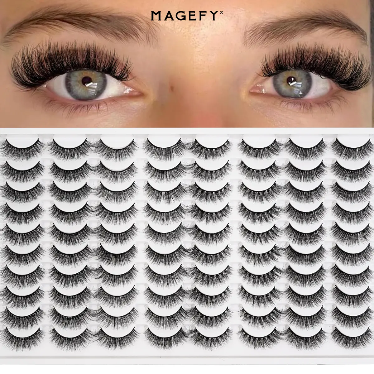 MAGEFY 40/80 Pairs Fluffy False Eyelashes, Mixed Styles Wispy Cat Eye & Natural Curl Strip Lashes, Soft Lightweight Lashes for Everyday Makeup#DealsForYouDays#SummerWins
