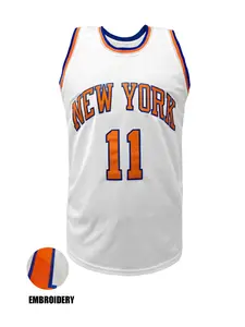 Men's Letter & Number Embroidery Basketball Jersey, Loose Breathable Sleeveless Crew Neck "NEW YORK 11" Tank Top for Basketball, Fitness, Running, Men's Sportswear for All Seasons, Jersey Shirts Breathable Athletic Top, Workout Tops