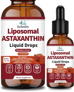 Astaxanthin Supplement 12mg Liquid Drops, Advanced 10-in-1 Astaxanthin Antioxidant from Fresh Microalgae Source w. Mct Oil Lycopene Grape Seed Turmeric Vitamin E for Eye Immune Joint Skin Health