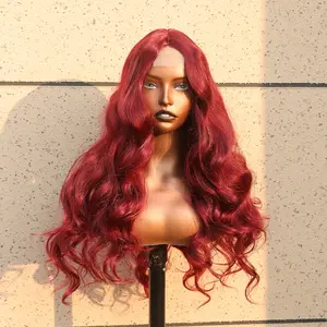 26 Inch Synthetic Transparent Lace Wig Long Wavy Black Body Wave Glueless Middle Part Natural Looking Wig for Women Girls Party and Daily Use  body wavy wig Beginner Friendly Wigs