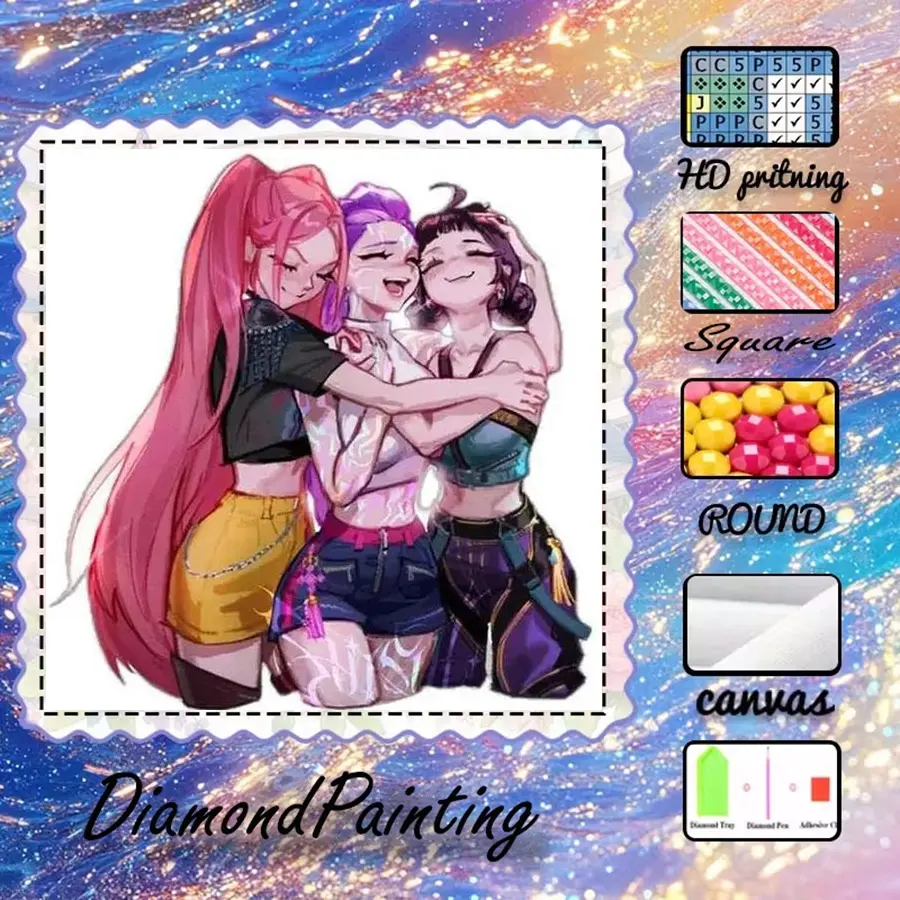 5D-DIY, high-quality velvet canvas, diamond art, diamond painting kit, anime style, character hug. AB diamonds, fairy dust diamonds, crystal diamonds, perfect home decoration, handmade diamond art painting kit, special craft diamond art kit. Handicraft