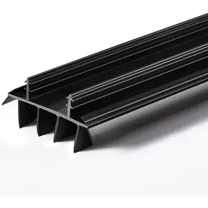 1 Pcs Replacement Door Bottom with Vinyl Fins 36" Long 1 3/4" Wide Threshold Seal Bottom of Door Weatherstrip Kerf Weather Stripping for 7/8" Between Barbs (Black)