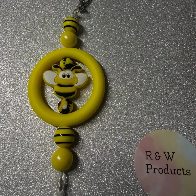 Bumblebee Keychain with focal and silicone beads