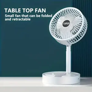 Portable Usb Rechargeable Table Fan, 3 Speeds Foldable Fan, Compact Design Fan, Rechargeable Multifunction Fan for Home, Office, Travel, Dormitory, Cooling Fan, Usb Charging Fan, Rechargeable Personal Fan