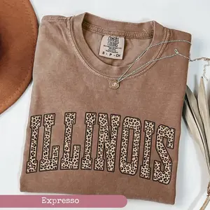 Comfort Colors Leopard Illinois Shirt, Illinois Shirt, Illinois Sports Fan Gift, Illinois State, University Student Gift, College Shirt