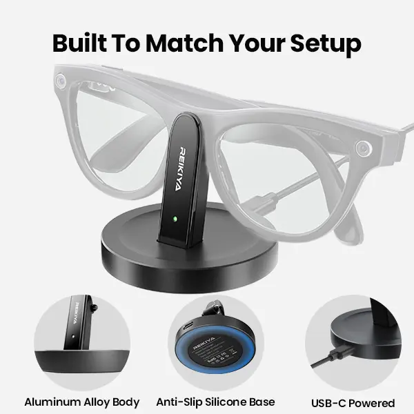 REIKIYA Ray-Ban Meta Charger, Meta Glasses Charging Stand, Meta Glasses Charging Dock, Magnetic Charging Stand for Ray-Ban Meta Gen 1 & 2, Desktop Display Holder