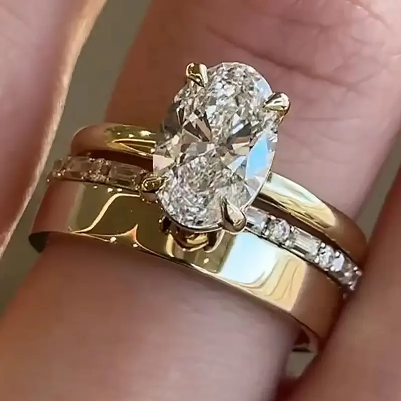 Unisex Elegant Ring Set, Exquisite Trendy Fashion Engagement Rings, Beautiful Rings, Fashionable Jewelry for Women & Men As Gift, Wedding Ring Set