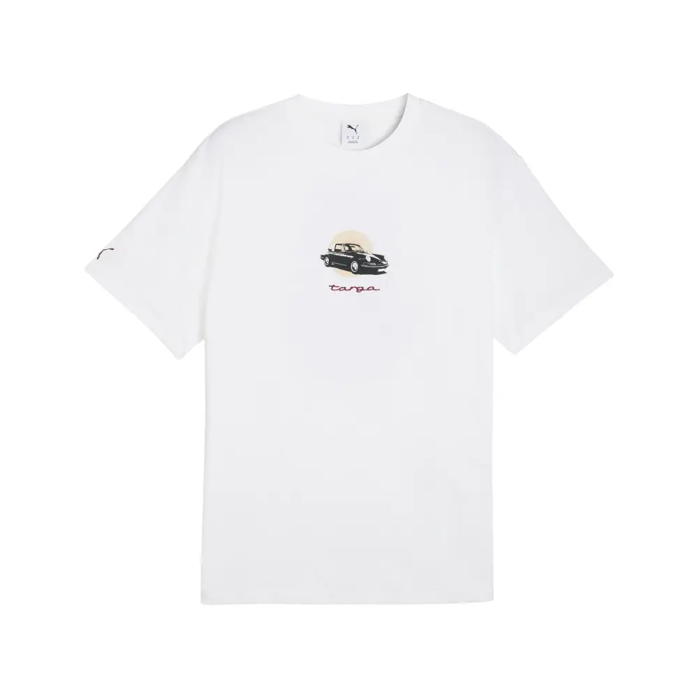 PUMA Mens Porsche Legacy Targa Graphic Crew Neck Short Sleeve Casual Tops Casual - White