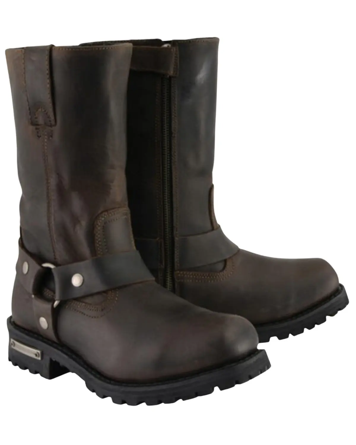 Milwaukee Leather Men's Men'S 11" Harness Motorcycle Boot Square Toe - Mbm9062