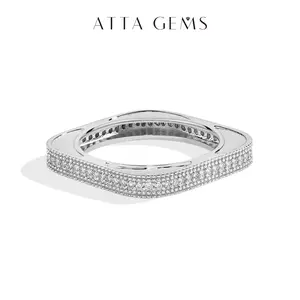 ATTAGEMS Classic D VVS1 Color Synthetic Nut Moissanite Ring for Women Men Unisex Daily Wear Sterling Silver Wedding Band Anniversary Birthday Gift Jewelry Sparkling Engagement Design R269