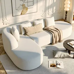 114 Inch Boneless Couches for Living Room,Modern Modular Sectional Sofa with Chaise,L-Shape Cloud Sectional Couch,No Assembly Required,Beige