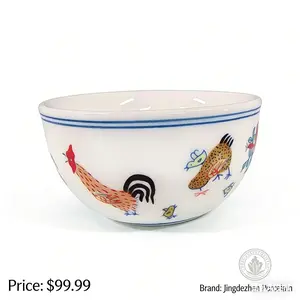 [Chenghua Replica] Doucai Chicken Cylinder Cup, Traditional Blue & White Doucai Craft, 6.7cm Mouth Diameter 55ml Capacity, Ceramic Chinese Gongfu Tasting Cup, Single Piece, For Holidays & Eastern Culture Enthusiasts