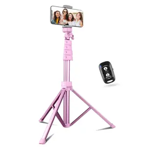 UBeesize 62" Phone Tripod & Selfie Stick, Camera Tripods Stand with Wireless Remote and Phone Holder,Compatible with iPhone Android Phone, Perfect for Selfies/Video Recording/Live Streaming