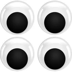 4 count Giant Googly Eyes 4 Inch Plastic Wiggle Eyes with Self Adhesive White Googly Eyes for DIY Crafts Decoration