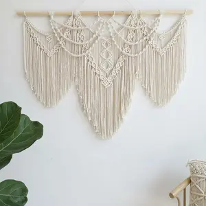 Macrame Wall Hanging Large Boho Style Handmade Tapestry Wall Mount Design, Unique Wall Decor for Bedroom and Living Room, Artisan Crafted Wall Art