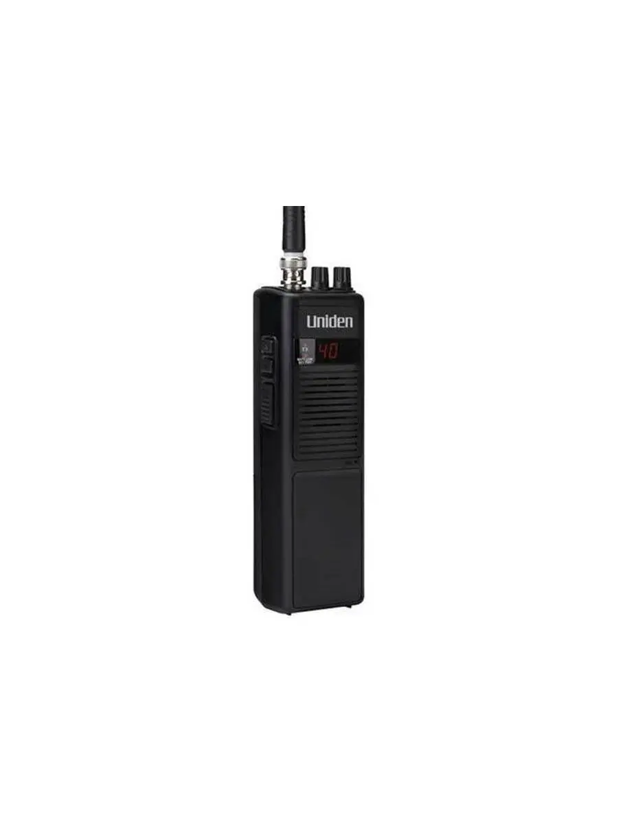 Uniden PRO401H 40-Channel Handheld CB Radio - Ceramic Battery Charger, Alkaline Compatibility, BNC Connector, Hand Control, Rechargeable Mobile Speaker, Automatic Functionality for CB Frequencies, External Jack, Speaker Out, Portable Handheld Radio, Audio