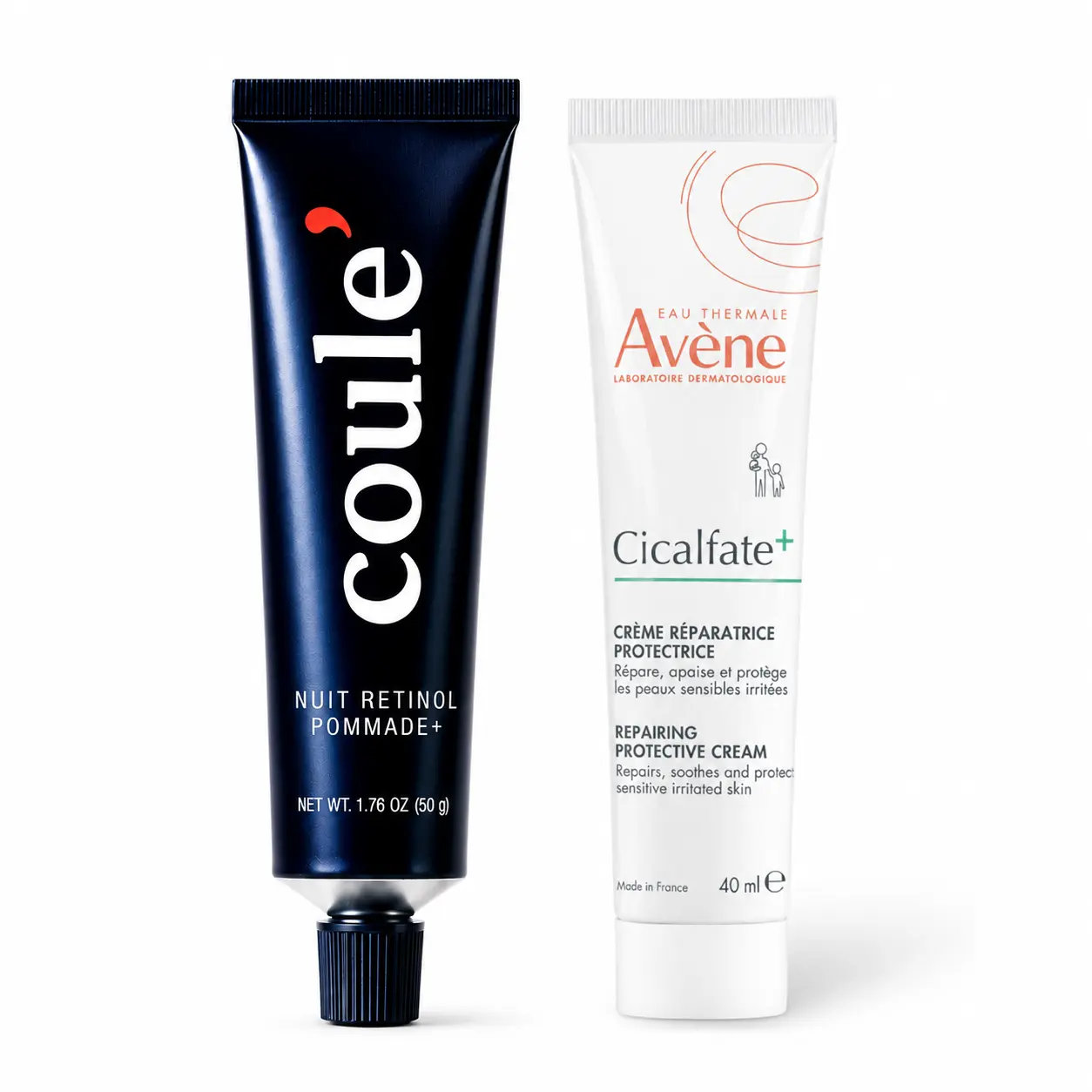 Coule Dual Active Granactive Retinoid and Encapsulated Retinol Anti-Aging Renewal Cream 50g with Avène Cicalfate+ Restorative Protective Cream 40ml – Night Skincare & Barrier Support Bundle