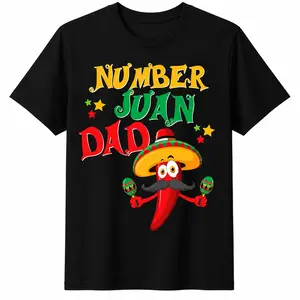 Premium Soft Cotton Unisex Number Juan Dad Mexican Chili Cinco De Mayo Crew Neck Graphic Print T-Shirt Summer Wins Birthday Gift Casual Summer Daily Tee summerwins 4thOfJuly IndependenceDay Gift