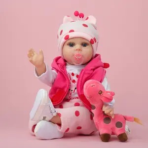 Lifelike Reborn Baby Dolls, 22 Inch Realistic Silicone Baby Doll, Real Life Baby Dolls Handmade Soft Vinyl & Cloth Body with Feeding Kit Toys Gifts Collection, Baby Doll for Toddlers 1-3