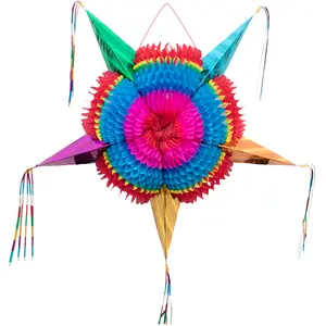 Mexican Piñata (X-Large 36 inches) - Authentic Handmade Foldable Large Pinata for Birthday Party - Piñatas para Cumpleaños - Mexican Pinata for Kids - Big Star Pinata - Cinco de Mayo Pinata for Adults