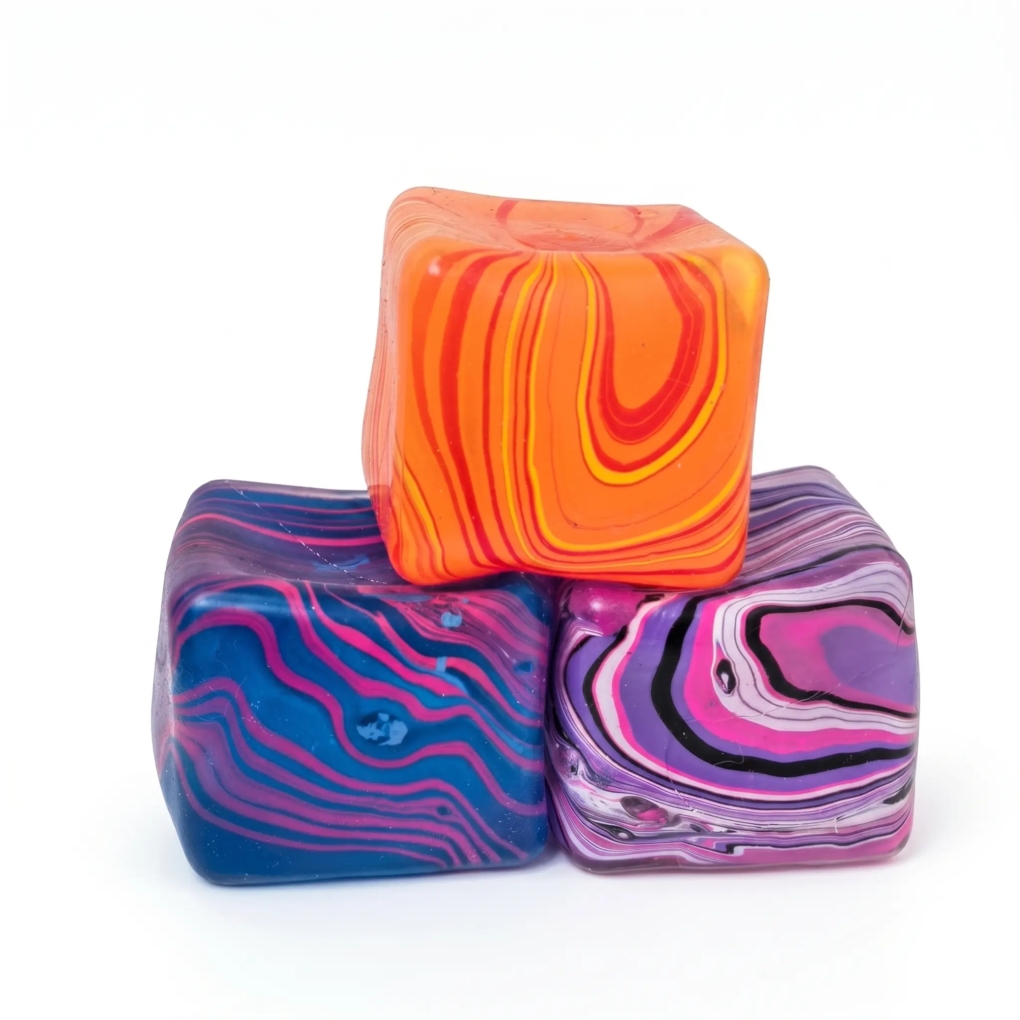 【Stress Relief】3PCS 6.5cm Large Marble Squishy Toys – Soft Slow Rebound Stress Relief Fidget Balls for Sensory Play, Anxiety Relief, Desk & Travel Fun, Stress-relieving toys, finger exercises, Lightweight and Portable, Nimble Fingers