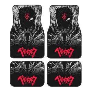 Anime Berserk Car Floor Mats Non-Slip Carpets Rugs Front & Rear Car Foot Mats Set of 4 s Auto Accessories Decor