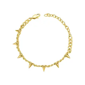 Vice Bracelet – Gold Spiked Cuban Chain Bracelet | Kase Study