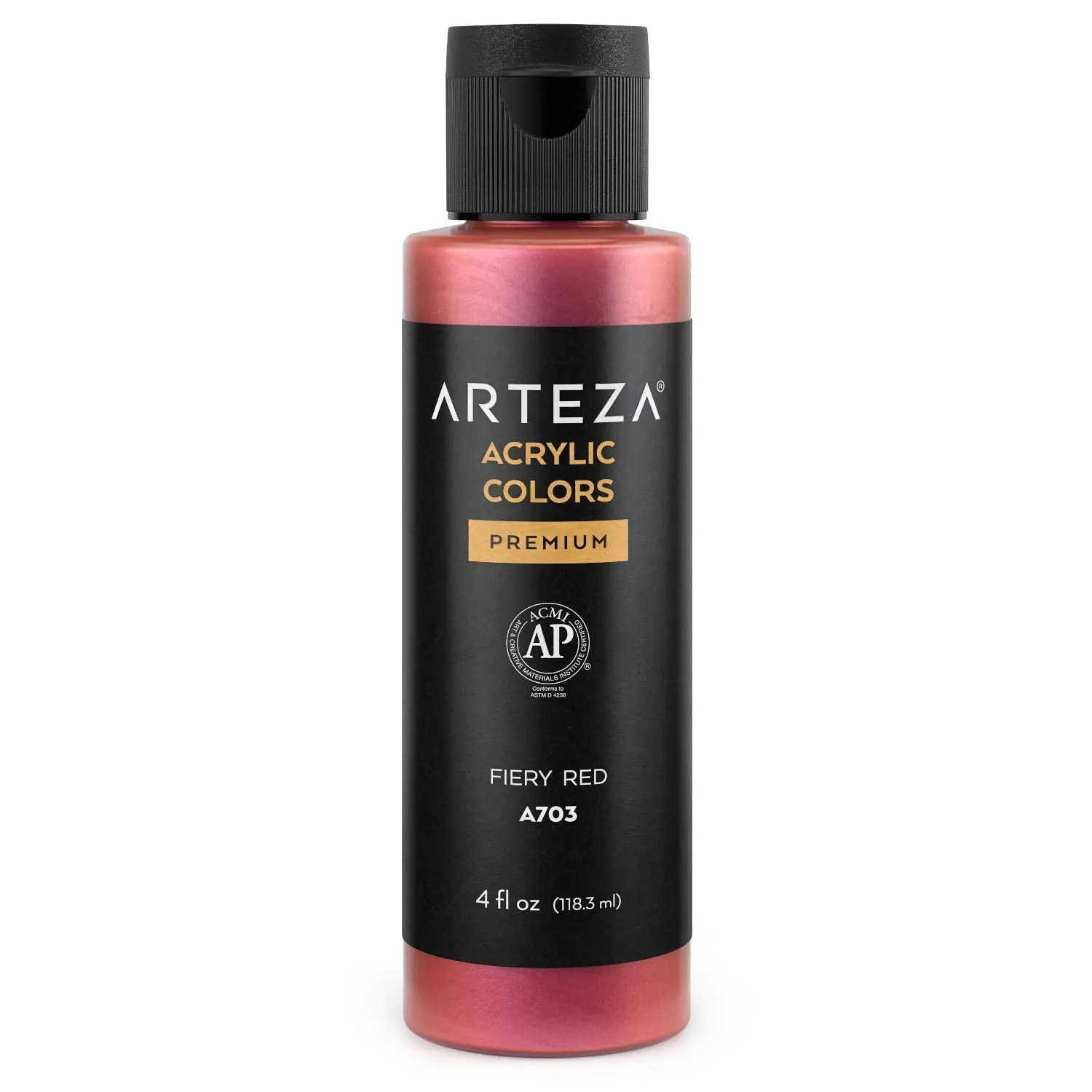 Arteza Iridescent Acrylic Paint, 4oz Bottle - Fiery Red A703