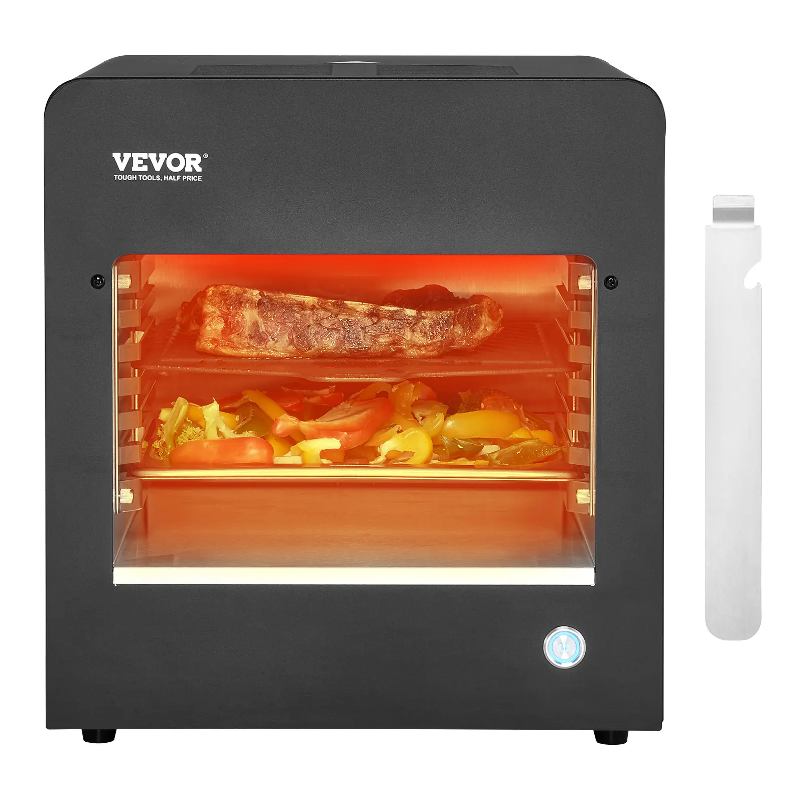 【SummerFinds】VEVOR Electric Steak Grill, 1800W Smokeless Infrared Electric Broiler, 1450°F Stainless Steel Steak Cooker with 6-Tier Adjustable Rack, Electric Infrared Grill for BBQ, Toast, Grill, Indoor