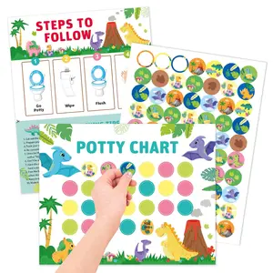 Cartoon Themed Potty Training Reward Sticker Sheet, 10pcs/set Cute Cartoon Pattern Potty Chart, Potty Success Reward Sheet, Funny Stickers, Sticker Packs, Office Stationery & Supplies
