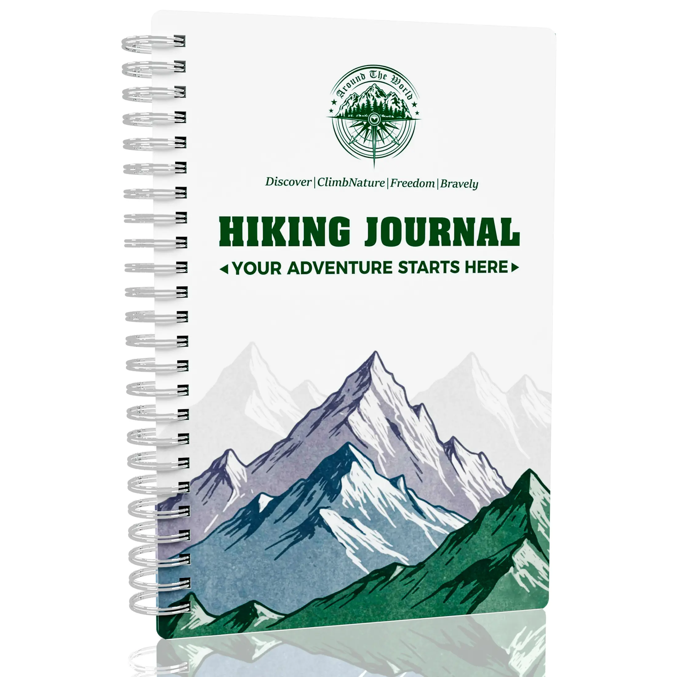 A5 Hiking Journal Spiral Outdoor Adventure Planner Notebook for Mountaineering Gear Checklist Peak Tracker Route Map Safety Tips Emergency Prep Waterproof Cover, All-In-One Trail Companion