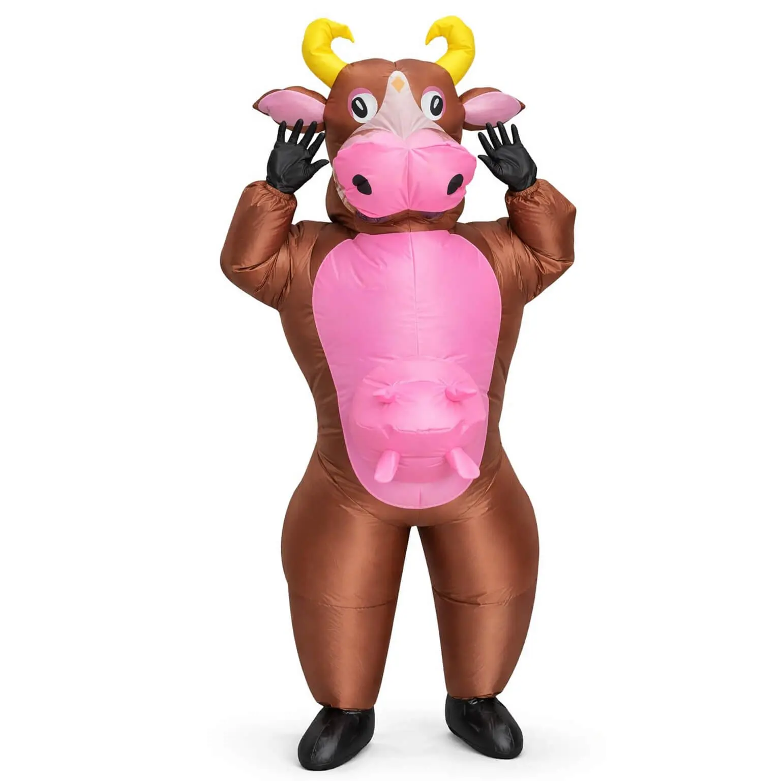 Adult Inflatable Cow Costume Funny Blow Up Highland Cow Suit Halloween Party Outfit
