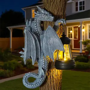 Solar Dinosaur Garden Lights, Unique Dragon Statue for Yard Balcony Patio, Perfect Housewarming Gift, Eco-Friendly Solar Powered Outdoor Decor, Solar Landscape Lights