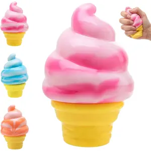 Ice Cream Squeeze Squishy, Ice Cream Cone Squishy, Slow Rise Sensory Fidget Toy, Easter Basket Stuffers Party Favors Summer Sensory Stress Relief, Kawaii Dessert