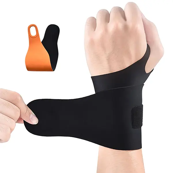Adjustable Ultra-Thin Breathable Velcro Sports Wrist Brace for Men, Women - 1 Size Black Support Wrap for Sprain Relief, Tennis, Relieves Wrist Pain, Tenosynovitis Relief at Work, Lightweight